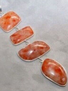 Sunstone Gemstone Jewelry 925 Sterling Silver Handmade Pendant Necklace